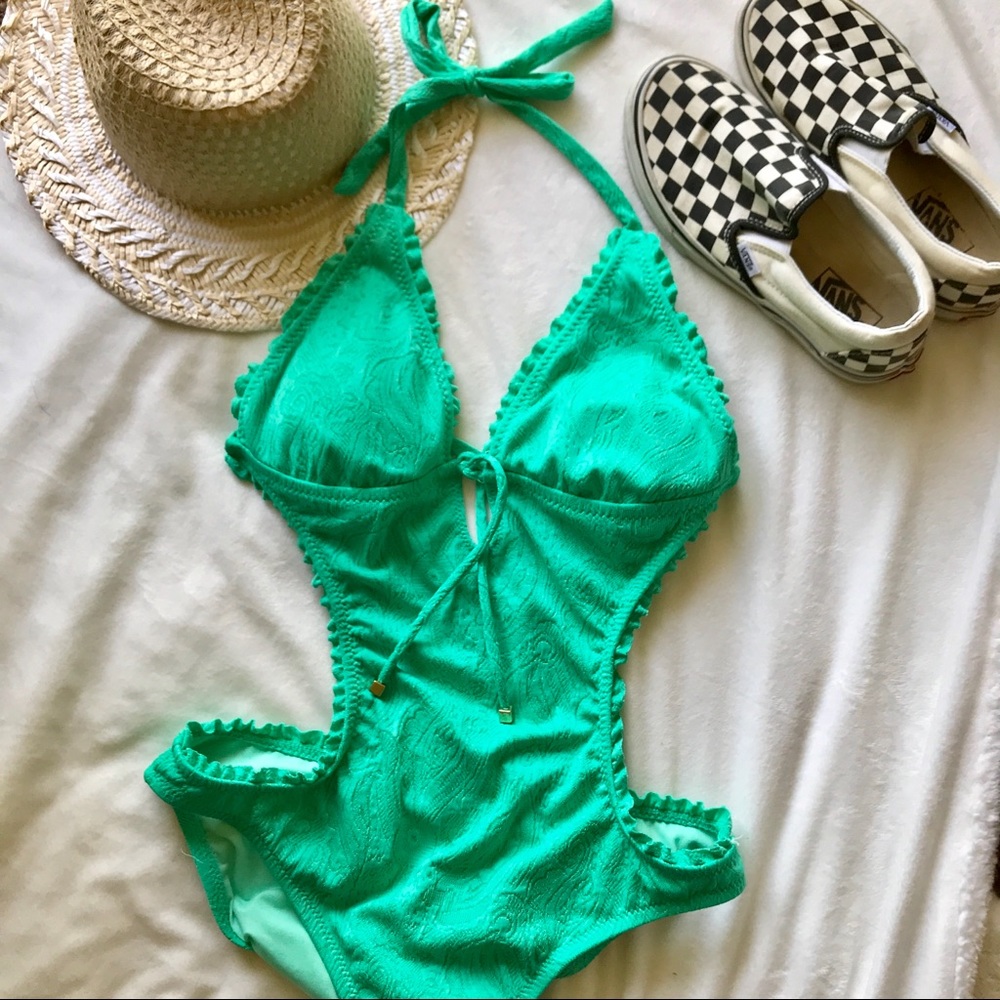 One Piece Swimsuit Green Size M Mossimo